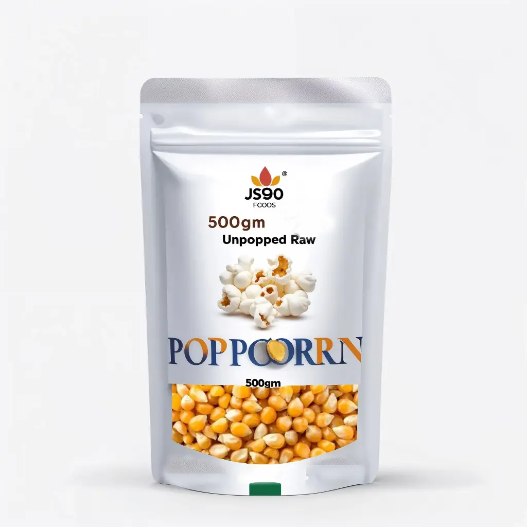 JS90 Foods 500g Raw Unpopped Popcorn Kernels – Natural, Non-GMO, Healthy Snack, MAKKI