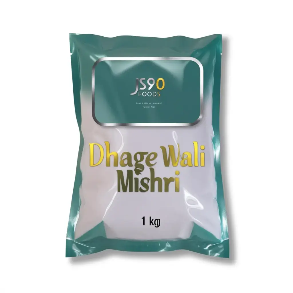 JS90 FOODS Dhaga Mishri, 1kg | Premium Thread Rock Sugar | 100% Pure & Natural | Traditionally Made for Authentic Taste | Ideal for Prasad, Ayurveda, Herbal Remedies, Tea, Milk, Desserts & Traditional Sweets