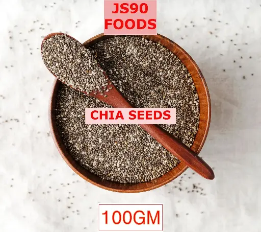JS90 Foods 100gm Premium Chia Seeds – Raw, Natural & Nutritious Superfood, High in Fiber, Protein & Omega-3, Ideal for Weight Management & Healthy Diet
