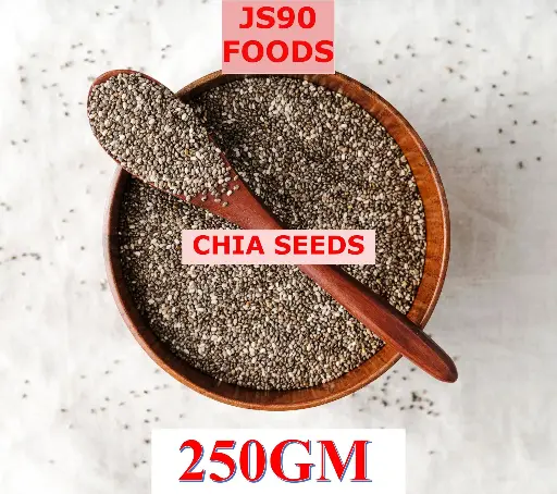 JS90 Foods 250gm Premium Chia Seeds – Raw, Natural & Nutritious Superfood, High in Fiber, Protein & Omega-3, Ideal for Weight Management & Healthy Diet
