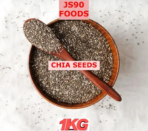 JS90 Foods 1Kg Premium Chia Seeds – Raw, Natural & Nutritious Superfood, High in Fiber, Protein & Omega-3, Ideal for Weight Management & Healthy Diet