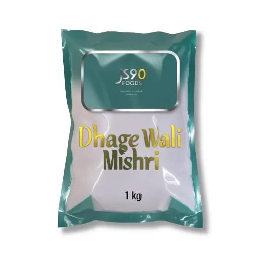 JS90 FOODS Dhaga Mishri, 1kg | Premium Thread Rock Sugar | 100% Pure & Natural | Traditionally Made for Authentic Taste | Ideal for Prasad, Ayurveda, Herbal Remedies, Tea, Milk, Desserts & Traditional Sweets